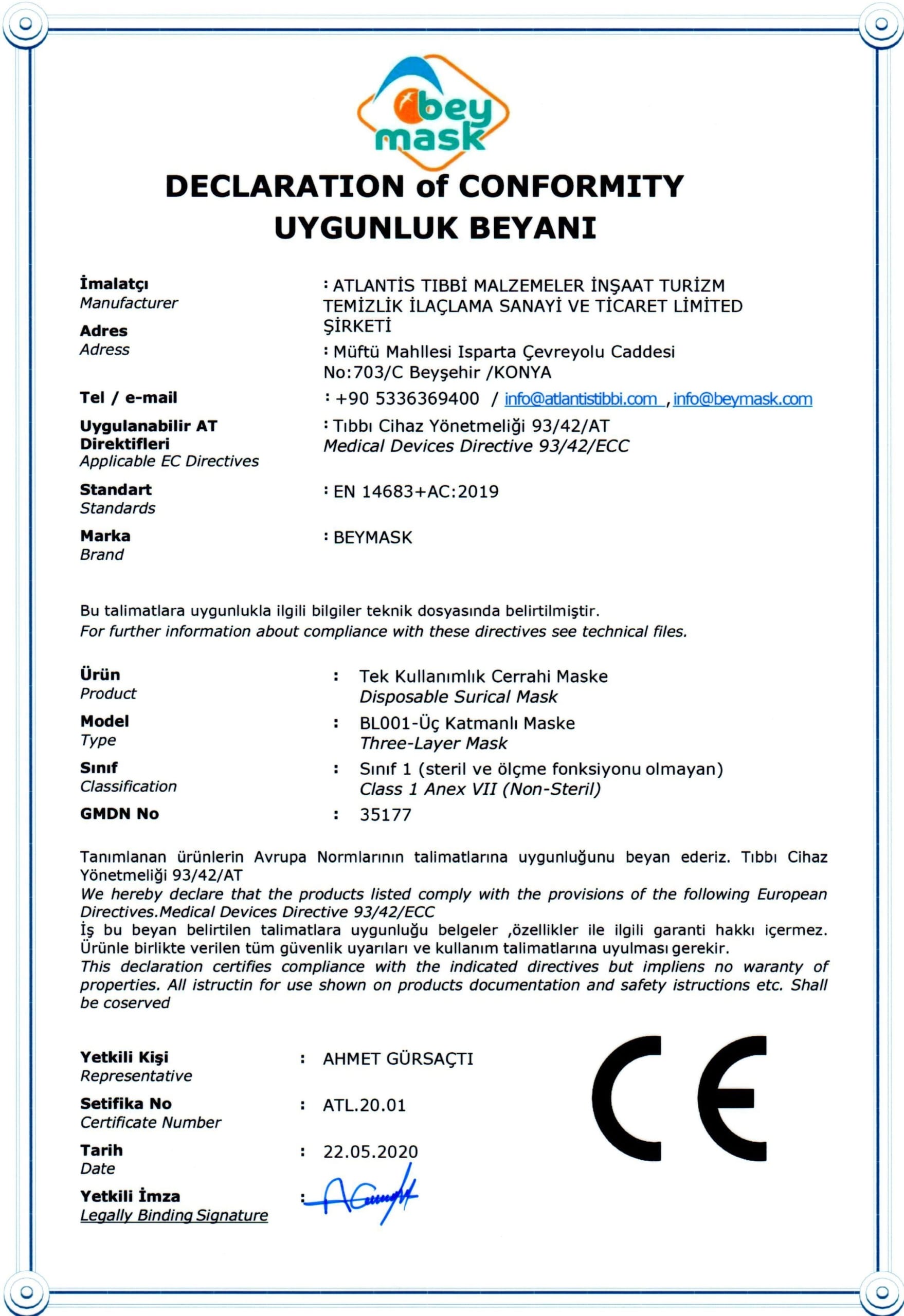 EN 14683+AC:2019 & CE-Konformität
